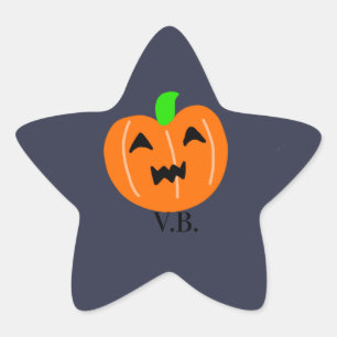 Orange Kürbis beängstigende Augen halloween add na Stern-Aufkleber