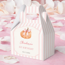 Orange Kürbis Rosa Schleife 1. Geburtstag