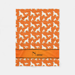 Orange Kuvasz Hunde mit personalisiertem Namen Fleecedecke