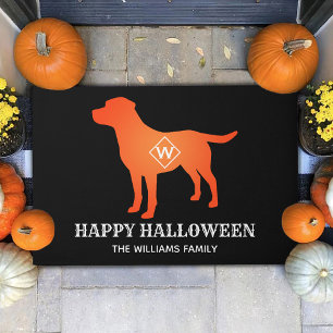 Orange Labrador Retriever Happy Halloween Custom Fußmatte