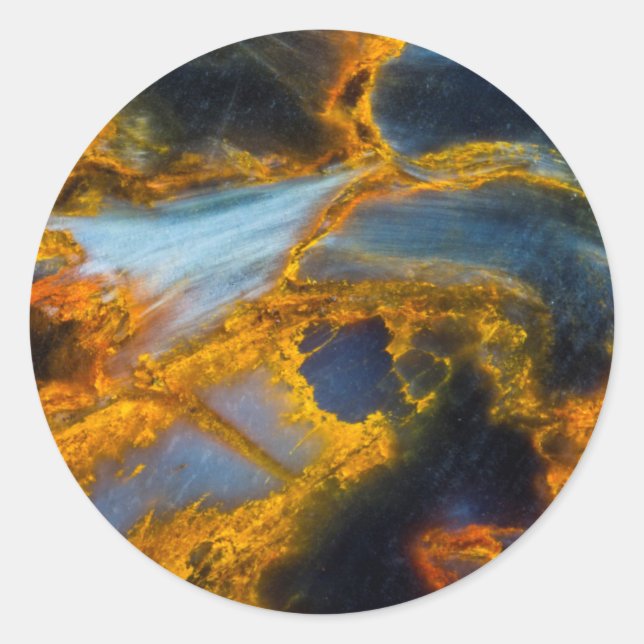 Orange Laced Pietersite Runder Aufkleber (Vorderseite)