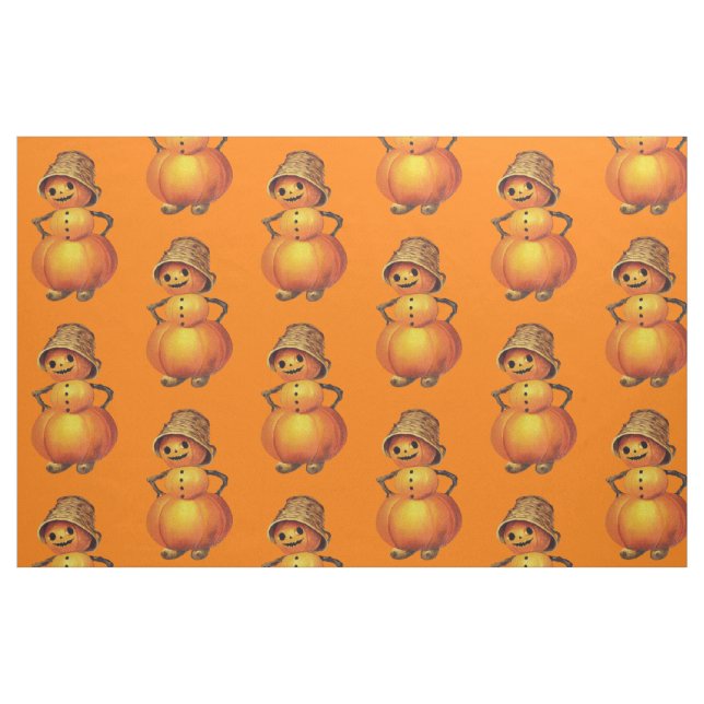 Orange Lächeln Jack O' Lantern Snowman Stoff (Fat Quarter (45,7 x 55,9 cm))