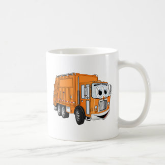 Orange Lächelnd Garbage Truck Cartoon Tasse