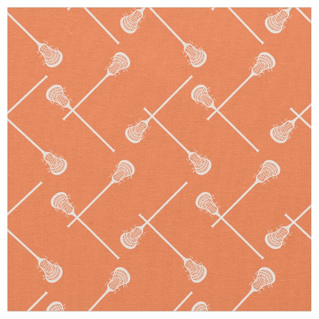 Orange Lacrosse White Sticks Gemustert Stoff (Nahaufnahme)