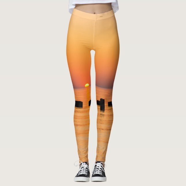 Orange Lake Sunrise Leggings (Vorderseite)