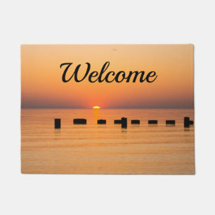 Orange Lake Sunrise Welcome Doormat Fußmatte