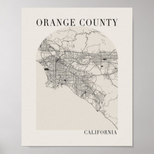 Orange Landkreis California Boho Arch Beige Poster