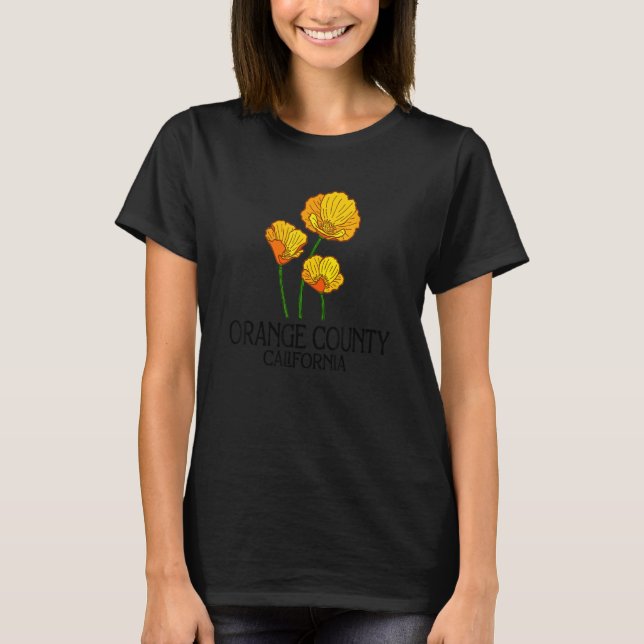 Orange Landkreis California CA Poppy Blume Staat C T-Shirt (Vorderseite)