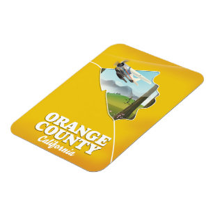 Orange Landkreis California Reiseplakat Magnet