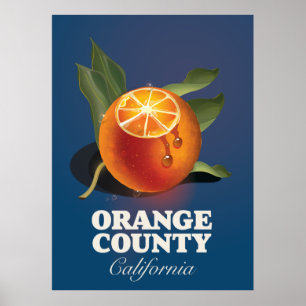 Orange Landkreis California Reiseplakat. Poster