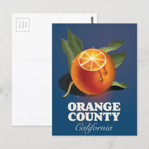 Orange Landkreis California Reiseplakat. Postkarte