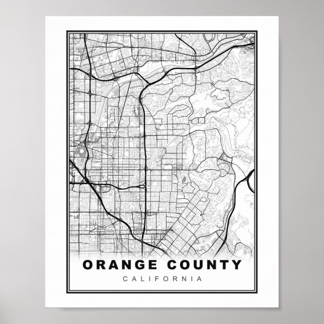 Orange Landkreis Map Poster (Vorne)