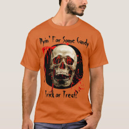 Orange Laughing Skull Bloody Halloween T-Shirt
