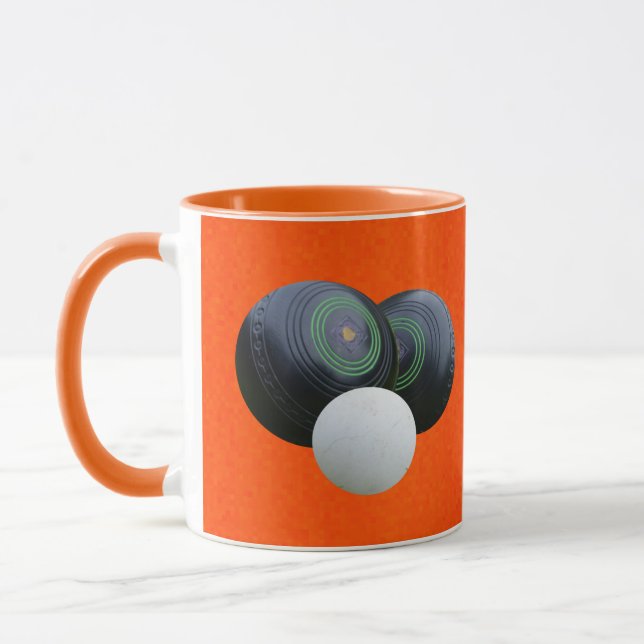Orange Lawn Bowls Combo Kaffee Tasse (Links)
