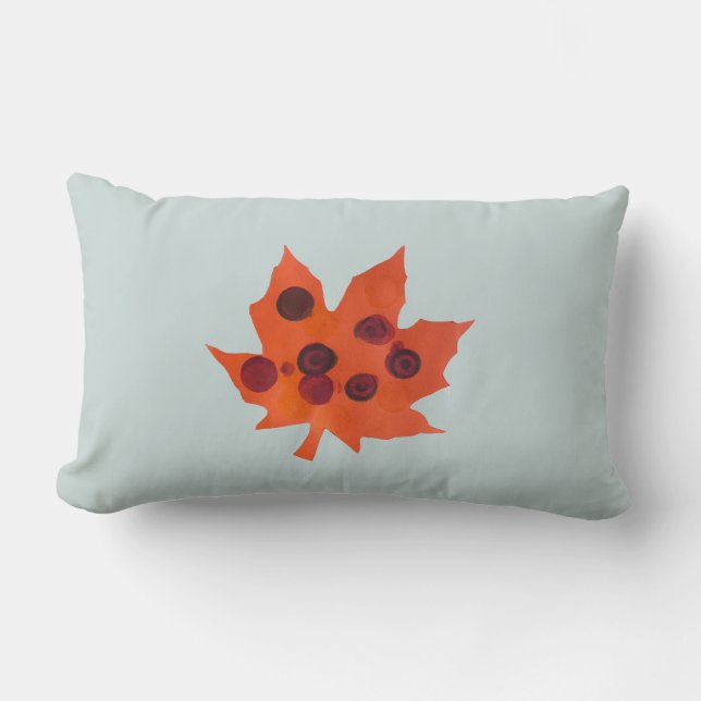 Orange Leaf Herbsternte Throw Kissen (Vorderseite)