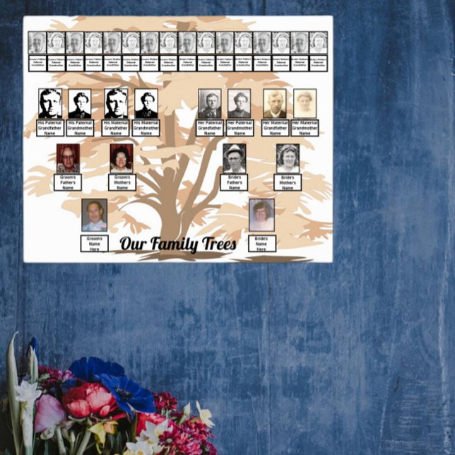 Orange Leafage Tree Art Zwei Familienbaumposter Poster (Von Creator hochgeladen)