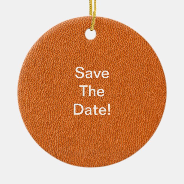 Orange Leather Look Keramik Ornament (Vorne)
