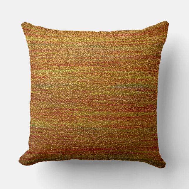 Orange Leather Look Kissen (Vorderseite)