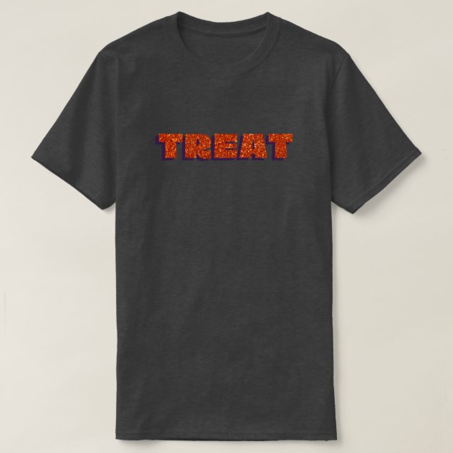 Orange Leckerei Halloween Glitzer T-Shirt (Design vorne)