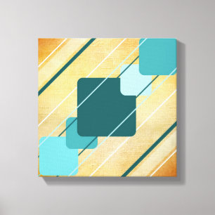 Orange Leinwand Aquamarin Geometric AP0010 Wrapped