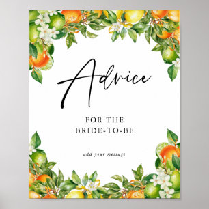 Orange Lemon Citrus Brautdusche Beratung Poster