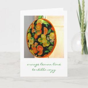 Orange Lemon Limon Tortilla Gemütliche Grußkarte Karte