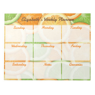 Orange Lemon Limon Weekly Planner Notizblock