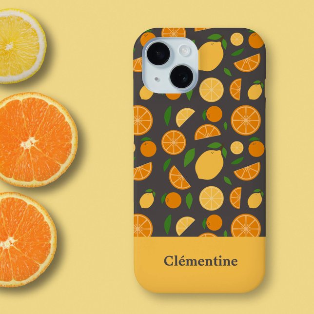 Orange & Lemon Muster Case-Mate iPhone Hülle (Orange & Lemon Pattern Phone Case)