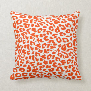 Orange Leopard-Druck-Haut-Pelz Kissen
