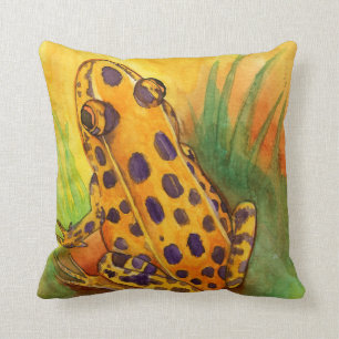 Orange Leopard-Frosch-Wurfs-Kissen Kissen