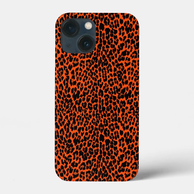 Orange Leopard Skin Print Case-Mate iPhone Hülle (Rückseite)