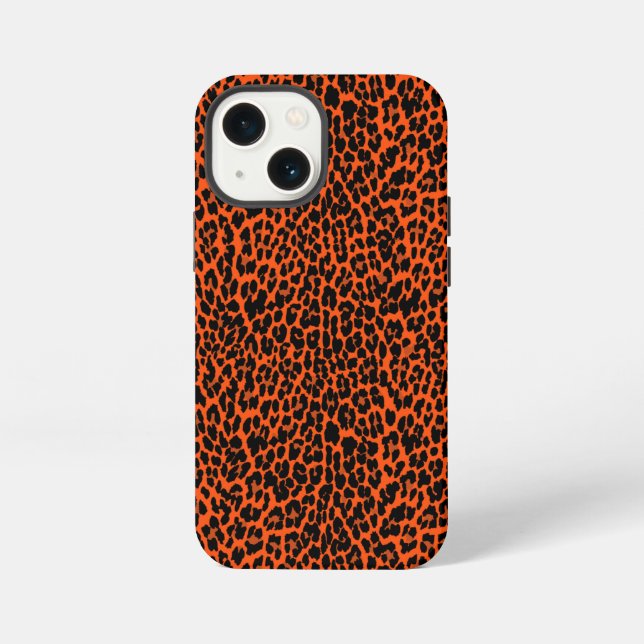Orange Leopard Skin Print iPhone Hülle (Rückseite)