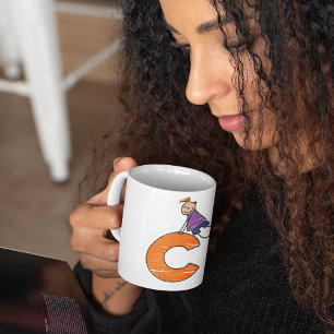 Orange Letter C Kaffeetasse