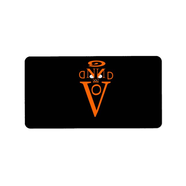 Orange Letter Face Labels Adressaufkleber (Vorne)