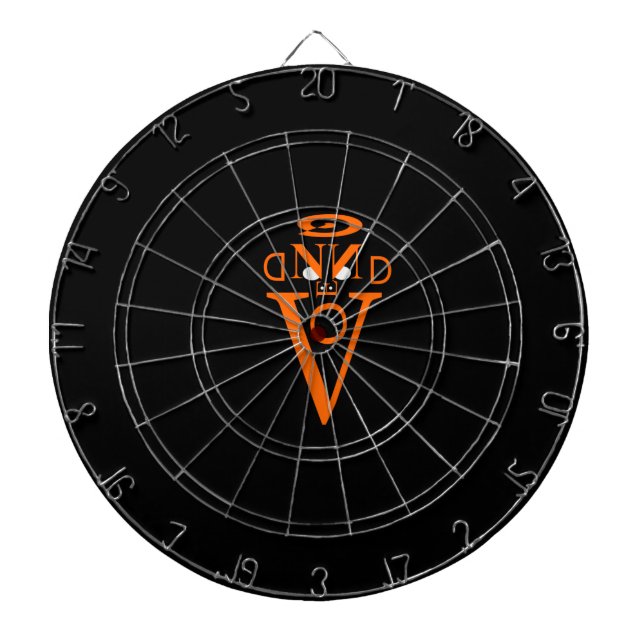 Orange Letter Face Metallkäfig Dartboard Dartscheibe (vorne)