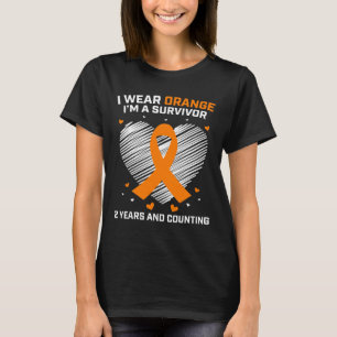 Orange Leukämie Survivor Geschenke 2 Jahre Krebs f T-Shirt