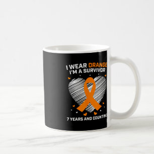 Orange Leukämie Survivor Geschenke 7 Jahre Krebs f Kaffeetasse