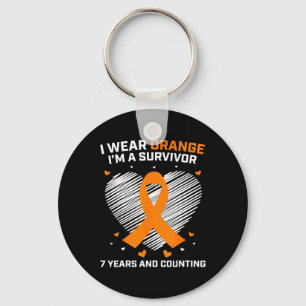 Orange Leukämie Survivor Geschenke 7 Jahre Krebs f Schlüsselanhänger