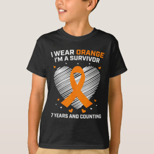Orange Leukämie Survivor Geschenke 7 Jahre Krebs f T-Shirt