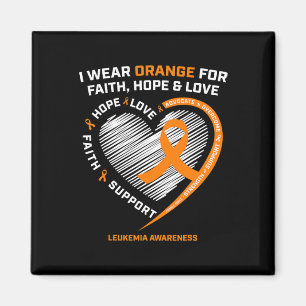 Orange Leukemia Awareness Faith Hope Liebe Christi Magnet