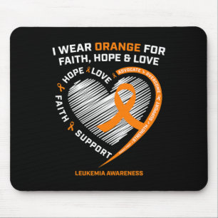 Orange Leukemia Awareness Faith Hope Liebe Christi Mousepad