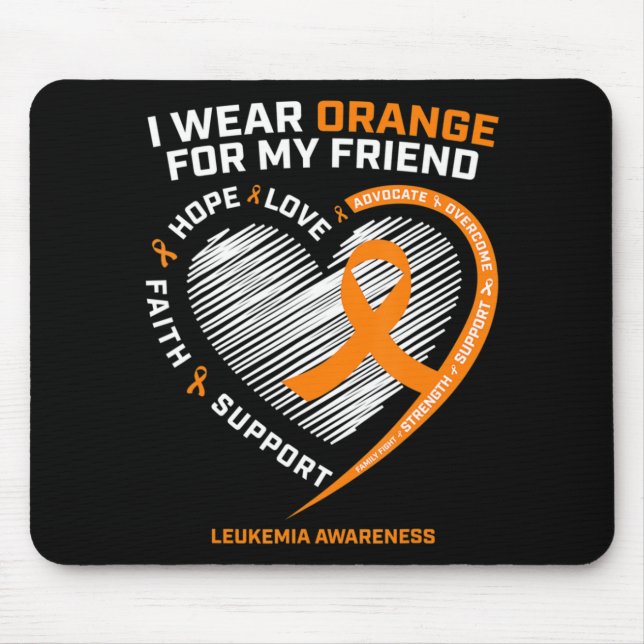 Orange Leukemia Awareness Friend gibt Männer Fraue Mousepad (Vorne)