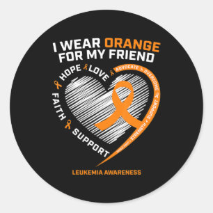 Orange Leukemia Awareness Friend gibt Männer Fraue Runder Aufkleber