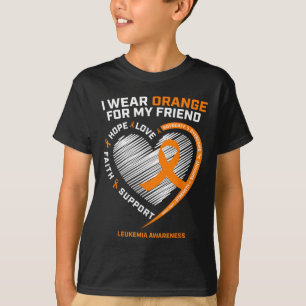 Orange Leukemia Awareness Friend gibt Männer Fraue T-Shirt