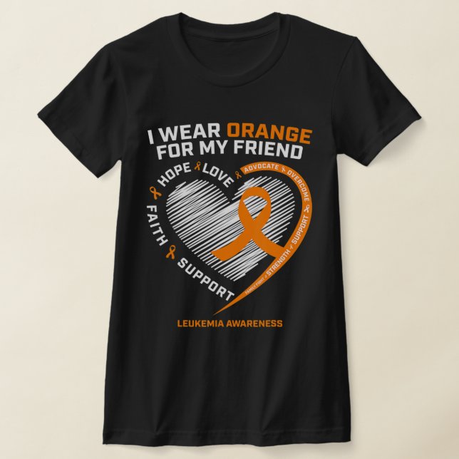 Orange Leukemia Awareness Friend gibt Männer Fraue T-Shirt (Ablage )
