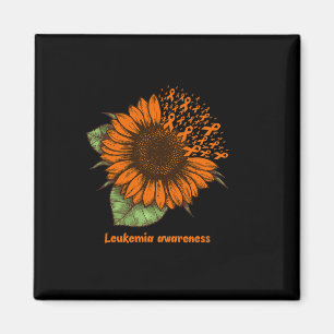 Orange Leukemia Awareness Sunflower Gift Warrior S Magnet