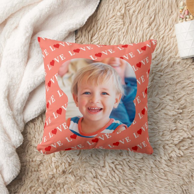 Orange LIEBE Heart Kissen (Decke)