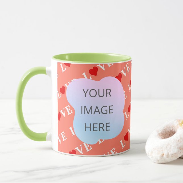 Orange LIEBE Heart Tasse (Mit Donut)