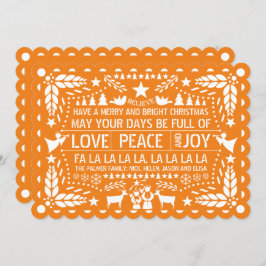 Orange Liebe Peace Joy Papel picado Weihnachten