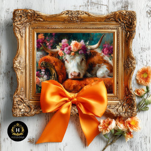 Orange Liege Blumene Kuh Decoupage Seidenpapier